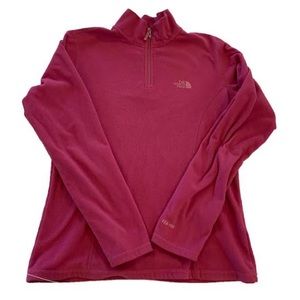 The North Face pink 1/4 quarter zip pull over shirt fleece